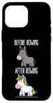 Coque pour iPhone 16 Pro Max Avant et après Rowing Unicorn Rower