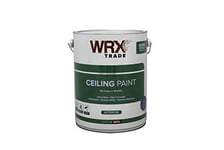 WRX Trade Ceiling Paint Brilliant White - Extra Matt Water Based - No Lines or Streaks (5L)