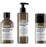 LOreal Professionnel L'Oreal Absolut Repair Molecular Shampoo, Rinse-Out Serum & Leave-In