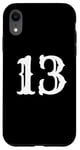 iPhone XR Number 13 in white large bold American west style font Case