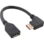 InLine® DisplayPort 1.4 Câble adaptateur ST/BU 8K4K coudé à droite Noir/doré 0,15 m