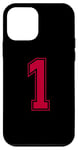 Coque pour iPhone 12 mini Rouge 1 Numéro Équipe Junior Sports Uniforme Numéroté