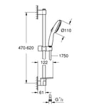 Ensemble douchette TEMPESTA à 3 jest 600mm + porte savon - GROHE PROFESSIONAL - 27600003