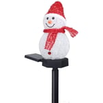 Lampe solaire de Noël en forme de bonhomme de neige à insérer dans le sol, décoration de jardin extérieur, lampe de pelouse à led