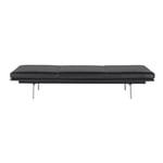 Outline Daybed / Polished Aluminium Base Refine Leather Black