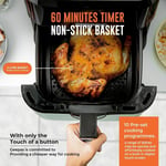Air Fryer Oven Digital Cooker 5L Kitchen Oil Free Frying 60Min Timer 1600W Black