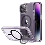 ESR for iPhone 14 Pro Max Case, Compatible with MagSafe, Military-Grade Protection, Built-In Camera Ring Stand, Classic Kickstand Magnetic Case for iPhone 14 Pro Max 6.7 inch, Clear Purple