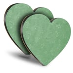 2x Heart MDF Coasters - Green Science Atom Print Chemistry Physics  #45231