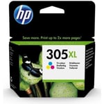 HP 305XL Cartouche d'encre trois couleurs grande capacité authentique (3YM63AE) pour DeskJet 2300/2710/2720/Plus4100, Envy 6000