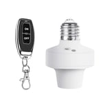 QIACHIP Lampe à télécommande sans fil Douille E27 Base d'ampoule, kit d'interrupteur sans fil 433 mhz avec on/off, Support Ampoule LED, Incandescence