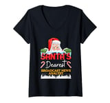 Womens Broadcast News Analyst Christmas Job Profession Santa Claus V-Neck T-Shirt