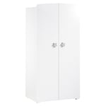 Armoire bébé Basic - Blanche - Boutons étoiles grises - 2 portes - Babyprice