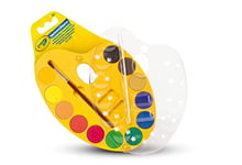 CRAYOLA - Palette de Peinture Aquarelle Lavable 12 Couleurs, Support en Plastique et Pinceau Fin - Âge Conseillé: à Partir de 3 Ans