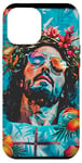 Coque pour iPhone 12 Pro Max Bleu Pop Art Tropical Jesus Is King Christian Faith Nouveautés