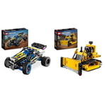 LEGO Technic Off-Road Race Buggy, Car Vehicle Toy for Boys and Girls aged 8 Plus Years Old & Technic Heavy-Duty Bulldozer Set, Construction Vehicle Toy for Kids