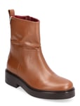 Cool Elevated Ankle Bootie Shoes Boots Ankle Boots Ankle Boots Flat Heel Brown Tommy Hilfiger