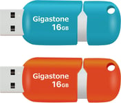 Lot de 2 Clé USB 16 Go, V10 Série, Clés Rétractables pour PC Ordinateur Portable MacBook, Compatible avec Windows Mac Linux, USB 2.0 Flash Drive Stockage, Mixte Couleur - Turquoise Rouge