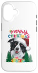 iPhone 16 Merry Xmas Border Collie Pjs Mum and Dad Christmas Card Tee Case