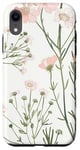 Coque pour iPhone XR Rose pastel Fleurs sauvages Fleurs sauvages Vintage Botanique