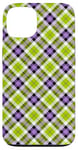 iPhone 13 Purple Green Plaid Halloween Plaid Fall Autumn Pumpkins Case