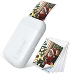 2X3""Mini Imprimante Photo Portable,Avec 5 Zink Papiers Adhésifs,Bluetooth 5.0,Compatible Avec Ios/Android,Petite Imprimante Photo Pour Iphone-Blanc