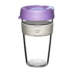 KeepCup Original Clear, Reusable Plastic Coffee Cup | Splashproof Lid, BPA Free, Barista Grade | Large | 16oz / 454ml | Moonshine, Purple