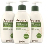 Aveeno Daily Moisturising Body Lotion Bundle 3x 500ml, Hydrating Body Lotion for