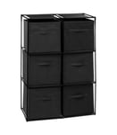 Meuble Etagère 6 cases avec 6 boîtes de rangement H 98 cm