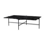 GUBI TS Rectangular coffee table Black marquina marble, black stand