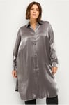 Zizzi - Långskjorta mFanny L/S Long Shirt - Silver