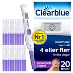 Clearblue Advanced Digital Ägglossningstestkit, 1 digital hållare och 20 ägglossningstester