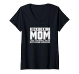 Womens Kickboxing Mom Mother Quote Funny Kickboxer V-Neck T-Shirt