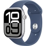 Apple Watch Series 10 Gps 46mm Sport Band Silver M-L