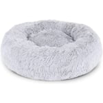 Panier rond pour chien coussin pour chat panier donut 50 cm (m) Gris clair Groofoo