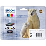 Genuine Epson 26 MultiPack Polar Bear | Full Set Ink Cartridges T2616 B/C/Y/M