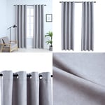 Rideaux occultants avec anneaux en métal 2 pcs Gris 140x245 cm - rideau - rideaux - Home & Living - Gris