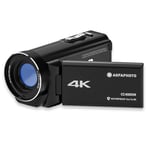 AgfaPhoto Realimove CC4000W - Caméscope Étanche 4K avec Écran Tactile 3.0'', Zoom Numérique 18x, Vidéo 2.7K, Photo 24MP, Télécommande, LED, Batterie Lithium - Noir