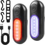 Lot de 2 lampes LED à clip - Rechargeable par USB - Petite lampe de poche avec 5 modes - Pour randonnée, camping, course, jogging, sac à dos, escalade, pêche.[V1206]