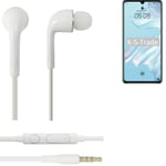 Earphones pour Huawei P30 Lite in ear headset stereo blanc