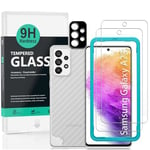 Ibywind Protecteur d'écran pour Samsung Galaxy A73 5G(6.7"),avec 2 pièces en verre trempé,1 protection d'objectif d'appareil photo,1 film en fibre de carbone[pas de bulles]