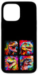 Coque pour iPhone 13 Pro Max Dinosaure T Rex Pop Art Dessin Coloré Peinture