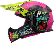 LS2, Casque Moto Cross Enfant Fast II Mini Gorilla Gloss Purple, L