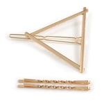 Set Of Twisted Hair Slides and Open Triangular Hair Slide/ Grip In Gold Tone