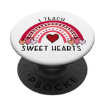 J'enseigne à Sweet Hearts Love Rainbow Classroom PopSockets PopGrip Adhésif