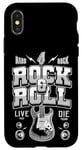 Coque pour iPhone X/XS Chemises Rock & Roll, I Love Rock Music, Rock & Roll Freedom