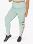 Wolf & Whistle High Waist Cut Out Leggings, Green