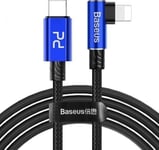 Base MVP kyynärpää USB Type C / Lightning kaapeli PD 18W 1m, sininen CATLMVP-A03