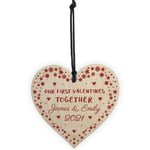 1st First Valentines Day Gift For Couple Him Her PERSONALISED Wooden Heart