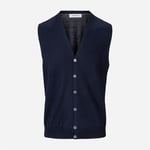 Sleeveless Cardigan Vest - Dark Navy