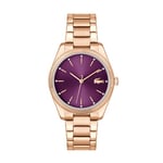 Lacoste Three Hand Quartz Movement Watch for Women CAPUCINE Collection with Carnation gold colored Stainless Steel Bracelet - 2001402